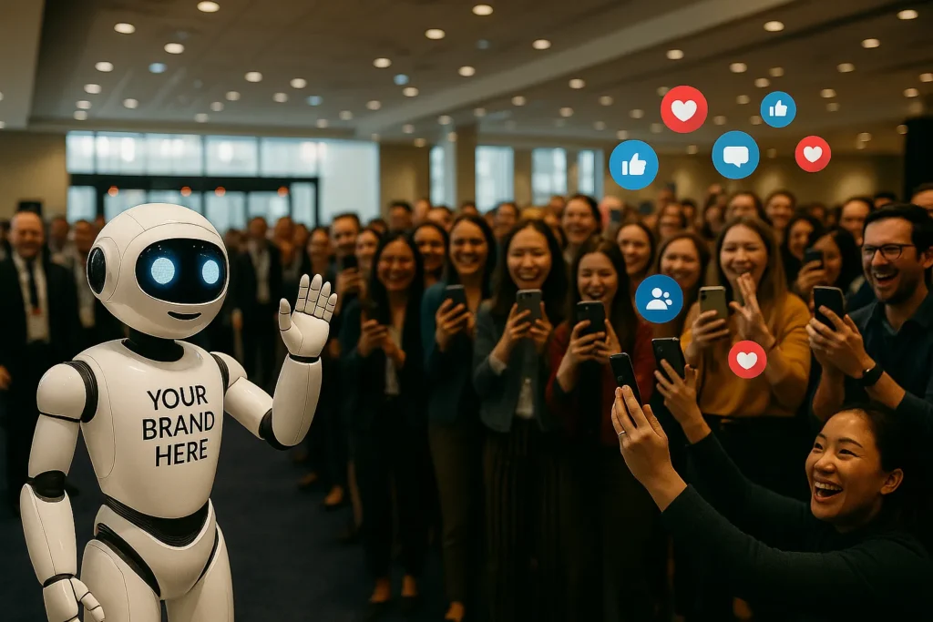 Robot interacting with crowd